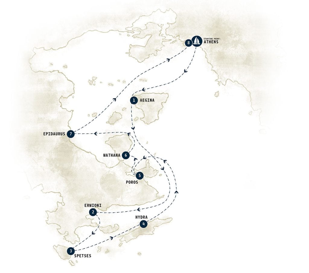 Saronic Itinerary Map